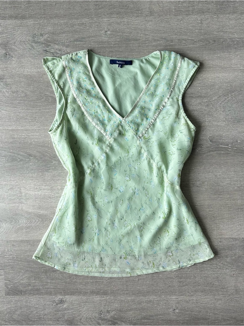 Reitman coquette Fairycore Mint Green V-Neck short Sleeve Top blouse